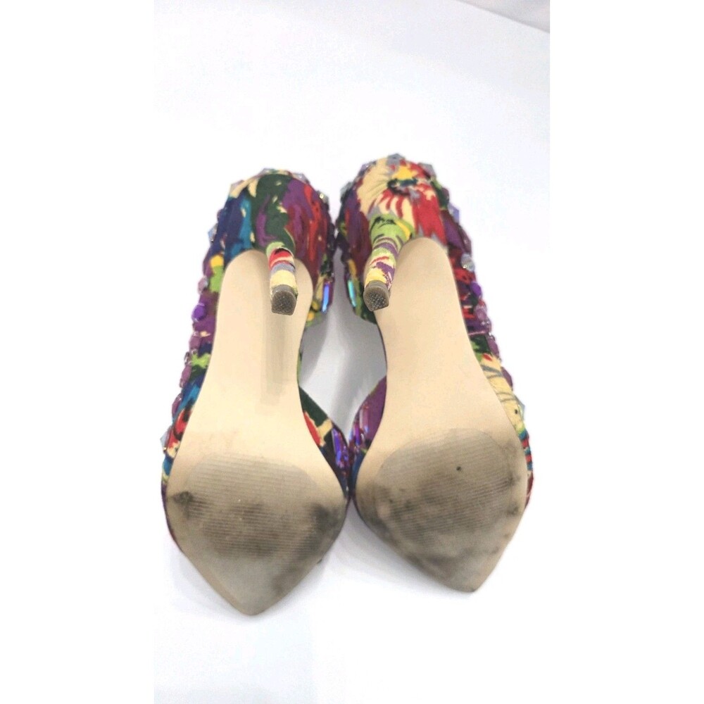 Fancy Heels, Multicolor Rhinestone Jewel Pumps Womens 5.5M Party Glam - Picture 7 of 7